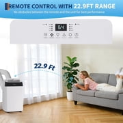Takywep 14,000 BTU Dual Hose Portable Air Conditioner with Heat Pump, Inverter AC, 3-in-1 Cool/Heat/Dehumidifier, Ultra Quiet 42dB, Energy Efficient, Remote, for Rooms up to 700 Sq.Ft