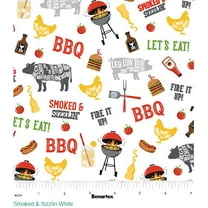Cotton Chillin and Grillin Barbeque Cow BBQ Pig Food Benartex Cotton Fabric Print by the Yard (14356-09)