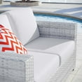 thumbnail image 5 of Lounge Loveseat Sofa, Rattan, Wicker, Light Grey Gray White, Modern Contemporary Urban Design, Outdoor Patio Balcony Cafe Bistro Garden Furniture Hotel Hospitality, 5 of 8