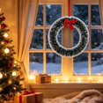 thumbnail image 5 of Frosted Tinsel Christmas Wreath with Snowy Tips for Window Door Decor, 5 of 6