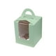thumbnail image 1 of Moyic Las cajas de la magdalena con el mango y la ventana insertan los envases portátiles de los pasteles escogen las cajas de la magdalena Almacenamiento y organización del hogar Verde, 1 of 6