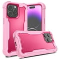 thumbnail image 4 of Designed for Apple iPhone XR Tough Hybrid Shockproof Hybrid PC + TPU Bumper Frame Rubber Drop Proof 3in1 Armor Full Body Phone Case Cover [Hot Pink], 4 of 11