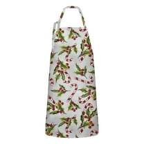 White Christmas Candy Cane Apron-Garden Aprons for Women with Pockets-Cotton Linen Waterproof Kitchen Cooking Gardening Aprons Adjustable for Kitchen,Cooking,BBQ and Salon 32"x27"