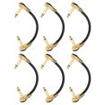 thumbnail image 1 of 6 Inch Guitar Patch Cable Right Angle Metal Connectors Space Saving for Pedalboard Connections, 1 of 7