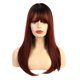 thumbnail image 1 of Peluca de cabellero rojo vino degradado negro de 20 "con flequillo, peluca resistente al calor de exterior exterior exterior natural para mujeres y Yuyangstore  Pelucas largas de pelo sintético para mujer, 1 of 8
