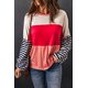 thumbnail image 4 of ABPHQTO Top de mujer con mangas a rayas de burbujas en bloques de color rosa, 4 of 5