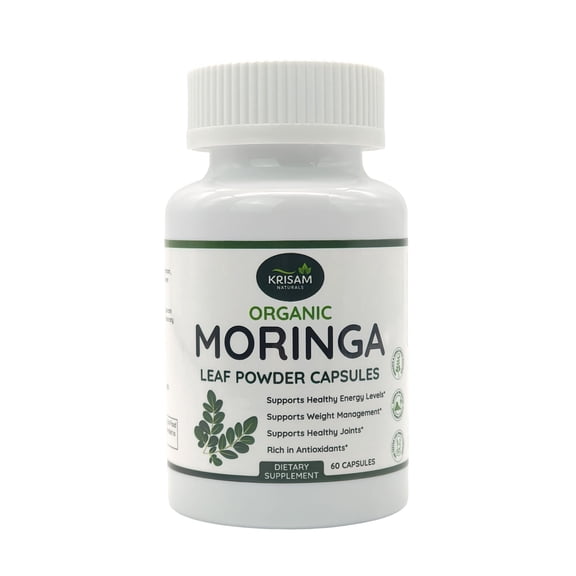 Moringa Leaf Powder Capsules – 60 Count | 1-Month Supply | Natural Herbal Supplement for Energy, Immunity & Overall Wellness