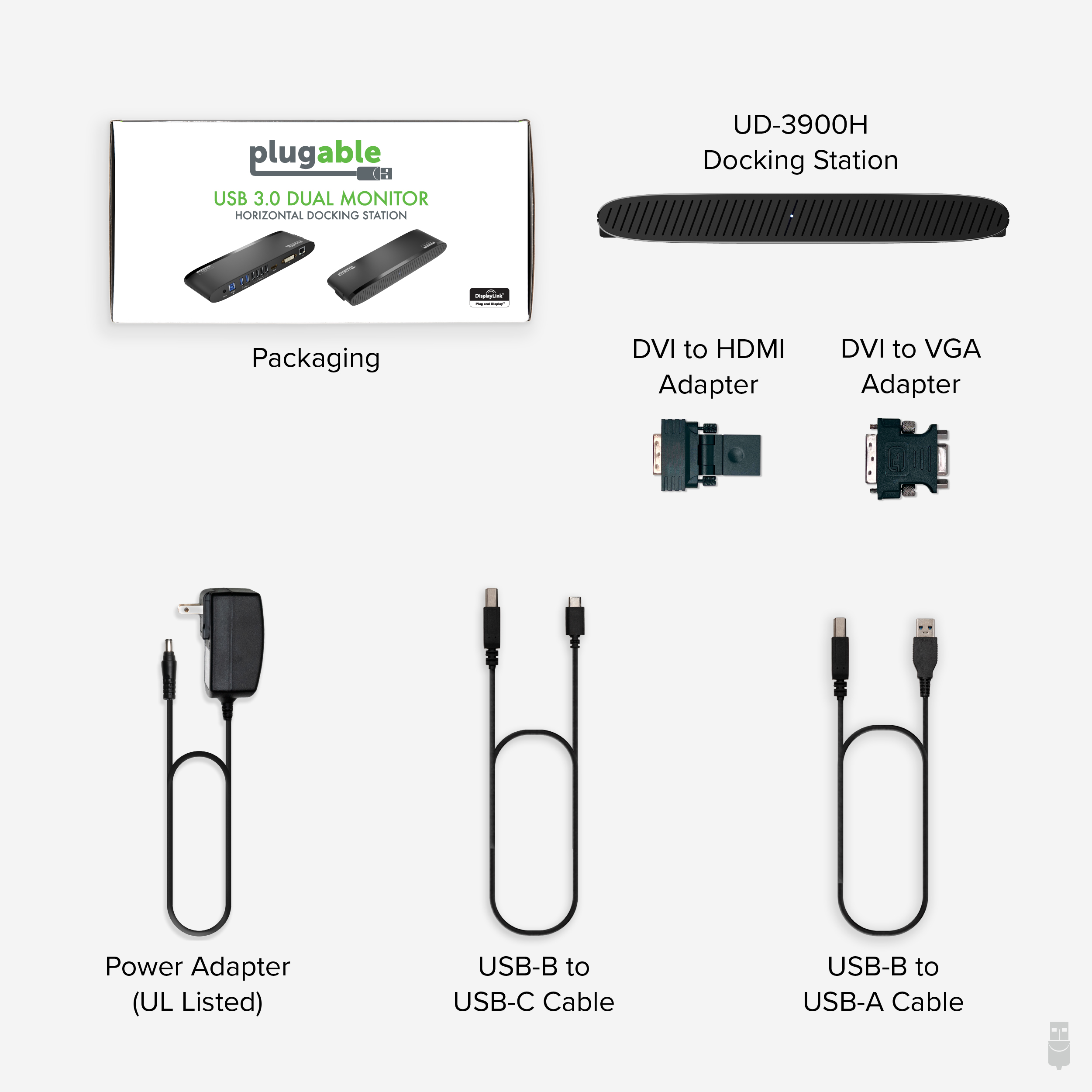 Plugable USB 3.0 Universal Laptop Docking Station for Windows and Mac (Dual Monitor: HDMI and DVI/HDMI/VGA, Gigabit Ethernet, Audio, 6 USB Ports) - Horizontal - image 5 of 8