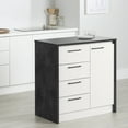 thumbnail image 1 of South Shore Myro Compact Kitchen Island with Storage, in Faux Black Stone and White, 1 of 19