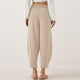 thumbnail image 5 of Pantalones harem casuales con cintura elástica y cordón para mujer - Poliéster, tallas grandes, 5 of 6