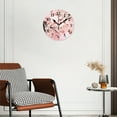 thumbnail image 3 of Battery Operated Analog Wall Clocks Non-Ticking Silent Modern Clock Decorative for Home,Office-Beautiful Cherry Blossoms In Full Bloom On A Pink Background(12inch), 3 of 4