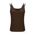 thumbnail image 4 of Lumtrix Dressy Tank Tops For Women V Neck Cotton Linen Shirt Sleeveless Summer Tunic Top Loose Fit Lightweight Casual Blouses Coffee L, 4 of 6