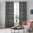 thumbnail image 5 of Black and White Kitchen Curtains 84 Inch Length, Modern Moroccan Geometric Abstract Art Grommet Top Bedroom Living Room Curtains, Light Filtering Cafe Curtain Drapes 2 Panels Set 84''x84'', 5 of 9