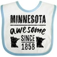 thumbnail image 3 of Inktastic Minnesota Awesome Since 1858 Boys or Girls Baby Bib, 3 of 4