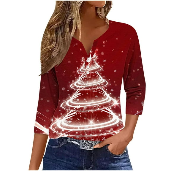 Christmas Sweaters for Women Sweatshirt Crew Neck Fashion Hoodies & Sweatshirts Long Sleeve Crop Top Black