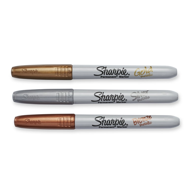Sharpie® Metallic Chisel Point Permanent Marker, Gold, Silver & Bronze Ink,  3 Pack - Pkg Qty 3