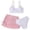 Watermelon Red, variant on BXSRUTA Girls Floral Print Bikini Swimsuit 3 Piece Set for Medium to Big Kids Tank Top with Skirtini and Bottoms