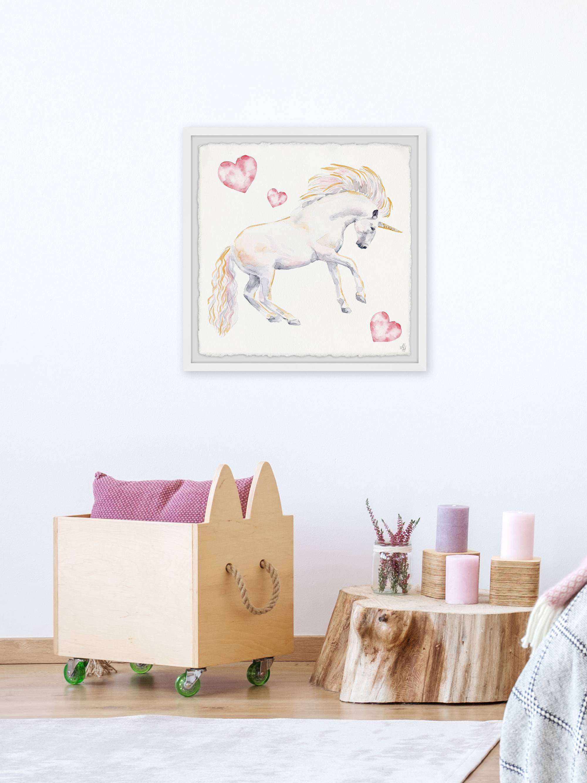 Marmont Hill Dancing Unicorn Framed Wall Art