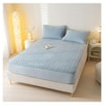 Velvet Fitted Sheet Queen Size,Plush Thicken Quilted Mattress Cover 2