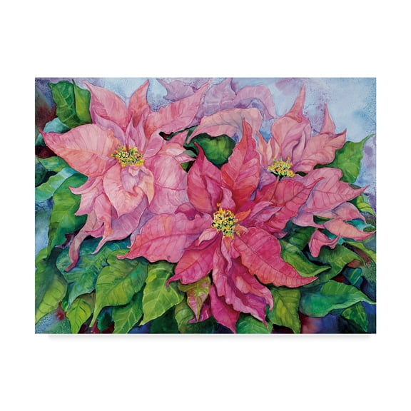 Trademark Fine Art 'Pink Poinsettia' Canvas Art by Joanne Porter