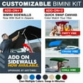 thumbnail image 3 of KNOX 3 Bow Mesh Bimini Tops, 600D Canvas, Bimini Top Hardware, Sun Shade Boat Canopy Kit, Frame, Support Poles, Storage Boot, Universal Fit For Boats, 67-72" W, 3 of 7