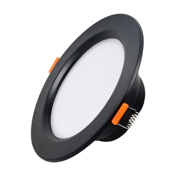 Bewildely Luz de techo LED fina redonda de aluminio con parámetros básicos Downlight con superficie negra de chip LED Iluminación y accesorios luz cálida 3000k