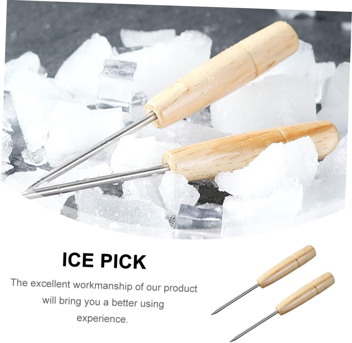 2 Pcs Bartending Ice Pick Household Tools Kitchen Ice Pick Cold Ice Chisel  Ice Pick Needle Tool Metal Ice Crusher Ice Pick for Bar Breaking Ice Tool  Portable Ice Cold Ice 