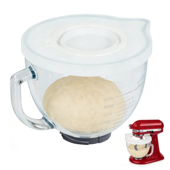 Replacement Bowl Compatible with KitchenAid K5GB 5-Quart Glass Bowl | Durable Splash Guard with Easy Pour Feature | Cost-Effective Mixer Accessory