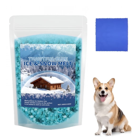 BANIRO Ice and Snow Melt,Fast Acting Granular Rock Salt for Driveways and Sidewalks,Ice Melt Snow Melting Agent,Pet Friendly Low-Corrosion Formula for Driveways,Sidewalks and Yards (1Pc)