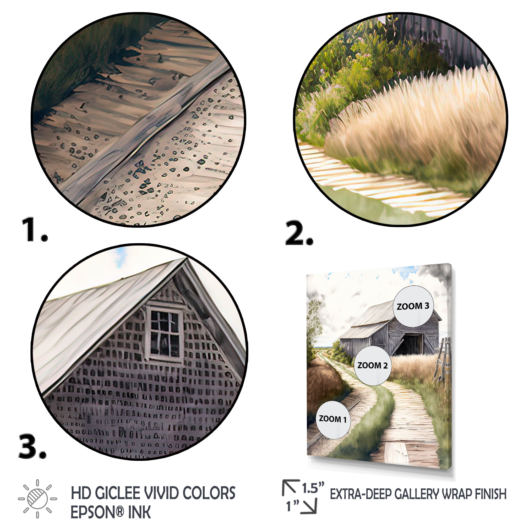 Designart Charming Barn And Path III Canvas Wall Art
