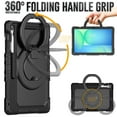 thumbnail image 3 of For Samsung Galaxy Tab S10 FE Plus Case 13.1 inch, 360 Rotating Shockproof Cover with Stand, Handle, Shoulder Strap (SM-X620/X6266), Black, 3 of 7
