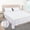 White, variant on Striped Solid Microfiber King Size Sheet Set with Deep Pockets & 3 Adjustable Sheet Straps