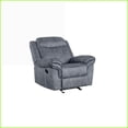 thumbnail image 5 of Recliners Two-Tone Gray Velvet Glider Recliner with Cenro Mechanism | Gray | Velvet, 5 of 7