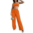 thumbnail image 2 of Liacowi Women's 2 Piece Casual Outfits Sleeveless Spaghetti Strap Cropped Cami Top + Pleated Pants Loungewear, 2 of 9