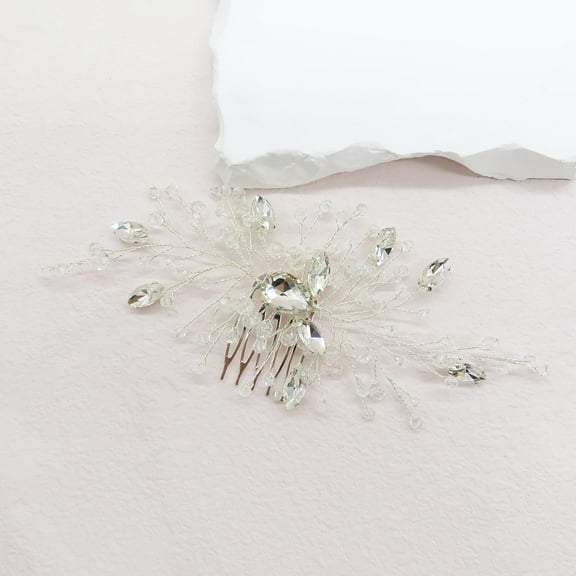 YooGuoGuo Wedding Pearl Hair Comb Wedding Hair Comb Bridal Hair Accessories Pearl Flower Hair Accessories For Women Girls Wedding Hair Accessories (White silver)