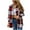 Red, variant on Meichang Women's Fleece Plaid Shacket Long Sleeve Button Down Shirts Jacket Mid-Length Coats with Chest Pocket Fall