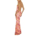 thumbnail image 6 of Women Y2K Floral Print Spaghetti Strap Bodycon Maxi Dress Deep V Neck Long Dress Sexy Backless Summer Streetwear, 6 of 8