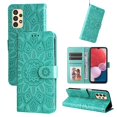 thumbnail image 3 of Dteck for Samsung Galaxy A13 Case, PU Leather Flip Wallet Case with Cart Slot Wrist Strap and Kickstand Shockproof Protective Case for Samsung Galaxy A13 6.6 inch 2021 Ladies Girls Women Men, Green, 3 of 14