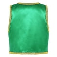 thumbnail image 3 of TiaoBug Gilet Sans Manches Ouvert devant pour Garçons Prince Arabe Bordure Dorée Vert 16, 3 of 6