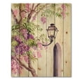 thumbnail image 3 of Designart 'Lantern and Wisteria' Traditional Print on Natural Pine Wood, 3 of 5