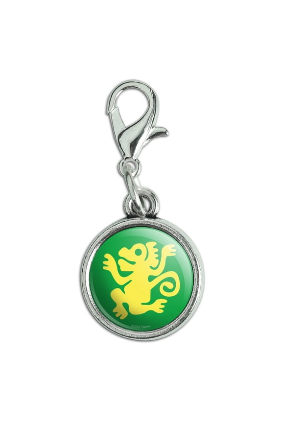 Hidden Temple Green Monkeys Antiqued Bracelet Pendant Zipper Pull Charm with Lobster Clasp