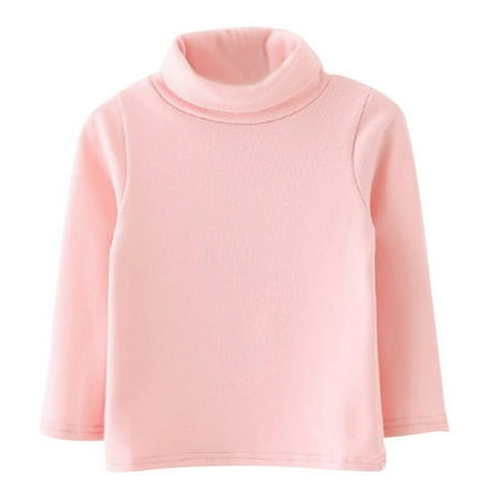 

Xmarks Girls Casual Tops Long Sleeve Turtleneck Shirts Tops Basic Solid Color Blouse Outfit for Toddler Baby Girl Winter Clothing Pink 9-48 Months