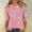Pink, variant on BLTIBY 2024 Sweatshirts for Women Spring Autumn 3/4 Sleeve Round Neck Printed Pullover Shirts Tops Fashion Casual Loose Lightweight Blue XL