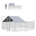 thumbnail image 2 of Large Metal Chicken Coop with Waterproof and Anti-UV Cover, Spire Shaped Walk in Fence Cage Hen House for Outdoor and Yard Farm Use(9.8' x 13.1' x 6.4'), 2 of 7