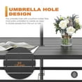 thumbnail image 5 of Nuu Garden 61*37" Outdoor Dining Table Patio Iron Slat Rectangle Table for 6-Person with Umbrella Hole, Galvanized Iron Slatted Tabletop Outdoor Dining Table, Black, 5 of 10