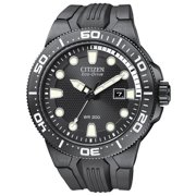 Citizen Men's BN0095-08E Scuba Fins Eco-Drive Stainless Steel Case Black Dial Date Display Black Rubber Strap