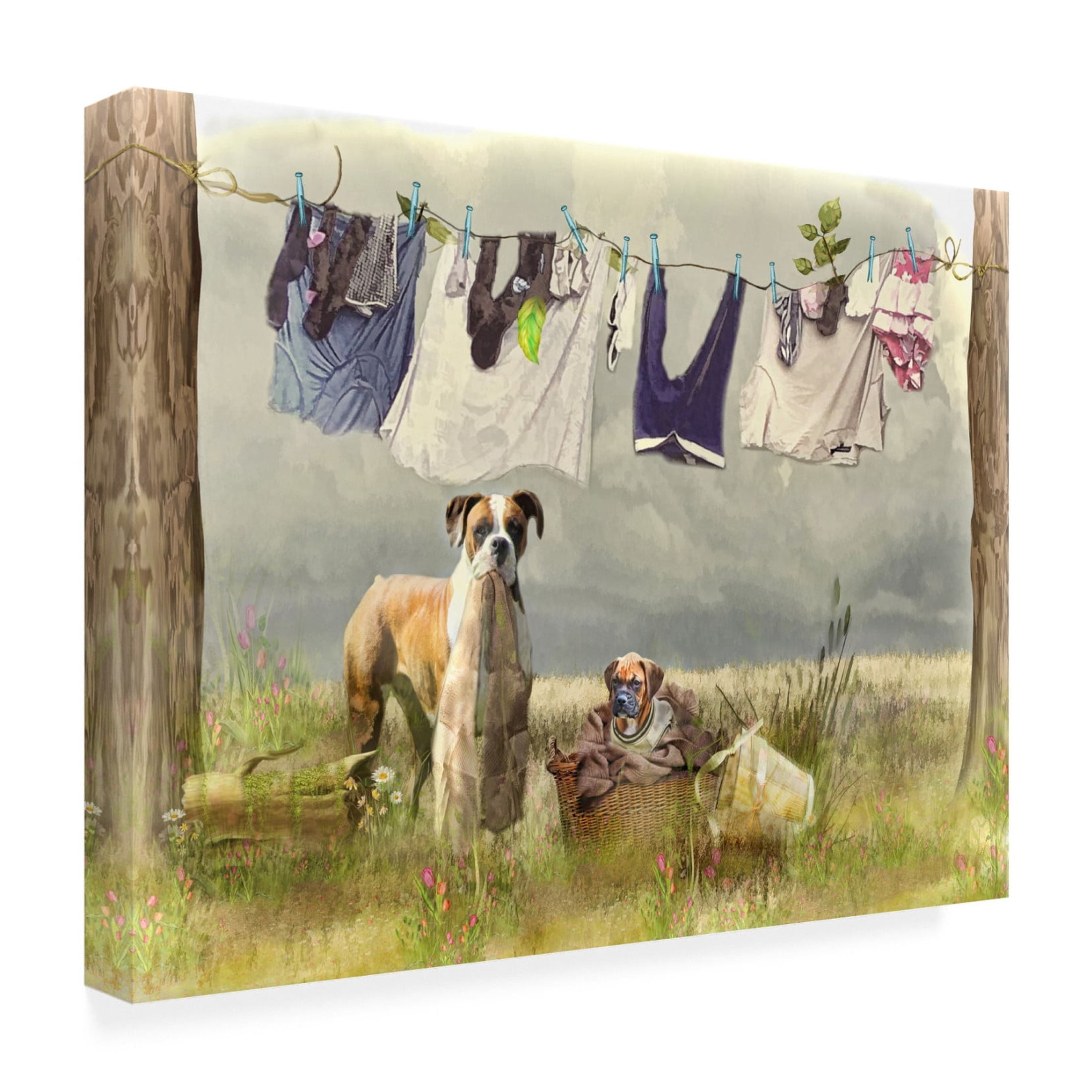 Canvas Wall Art - Trudi Simmonds 'Wash Day' Wall Art for Living Room, Bedroom, or Office Décor by Trademark Fine Art - 32 x 24 Inches