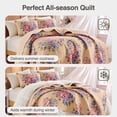 thumbnail image 5 of Regency Heights Quilt Set Twin Size, Yellow Floral Bedspread, Reversible Coverlet Set, 2-Piece Quilted Bedding Set with Shams for All Season, 5 of 11