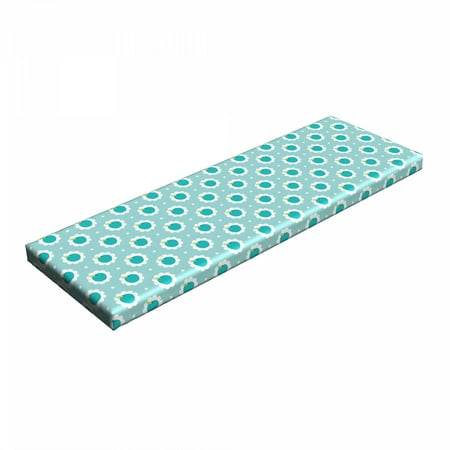 

Apple Bench Pad Abstract Apples on White Flowers Pastel Playroom Nursery Baby Shower HR Foam Cushion with Decorative Fabric Cover 45 x 15 x 2 Turquoise Seafoam by Ambesonne