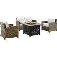 thumbnail image 2 of HomeStock Rococo Romance 4Pc Outdoor Weathered Brown Conversation Set - Loveseat, Fire Table, & 2 Arm Chairs, 2 of 9
